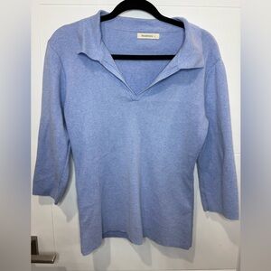 Woolovers Women’s Light Blue Collar Sweater